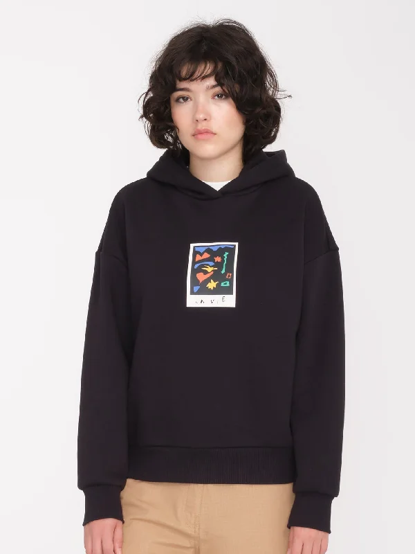 Arthur Longo Hoodie - BLACK Hoodie with Slit Hem Functional Movement