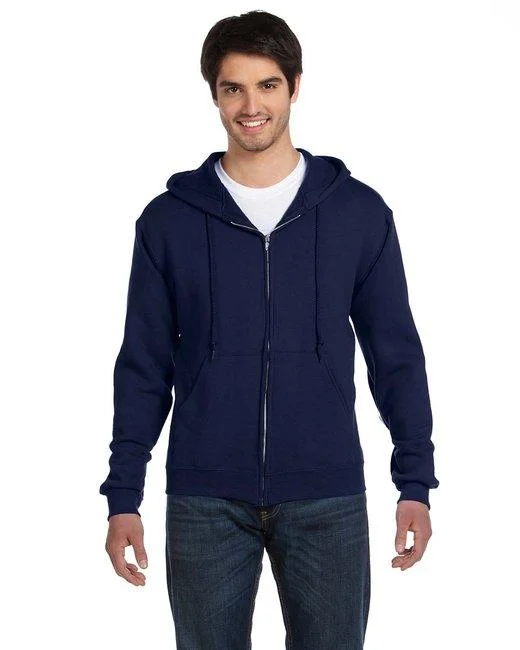 Fruit of the Loom Adult Supercotton  Full-Zip Hooded Sweatshirt 82230 Hoodie with Front Slit Layering Stylish