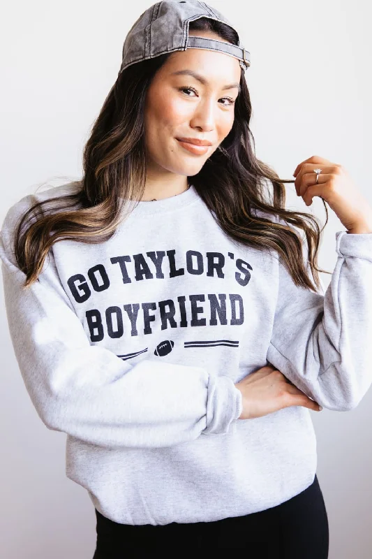 Go Taylor’s Boyfriend Sweatshirt for Women in Ash Grey | SS-BOYFRIEND-ASH Hoodie with Print Artistic Unique