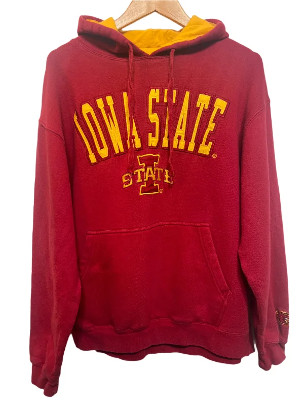 Iowa State Mens Red Hoodie (Size M) Hoodie with Hem Contrast Bold Stylish