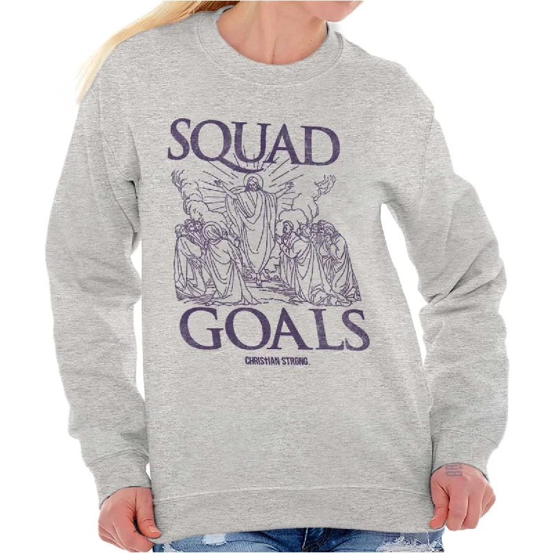 Jesus Squad Goals Crewneck Sweatshirt Hoodie with Button Classic Timeless