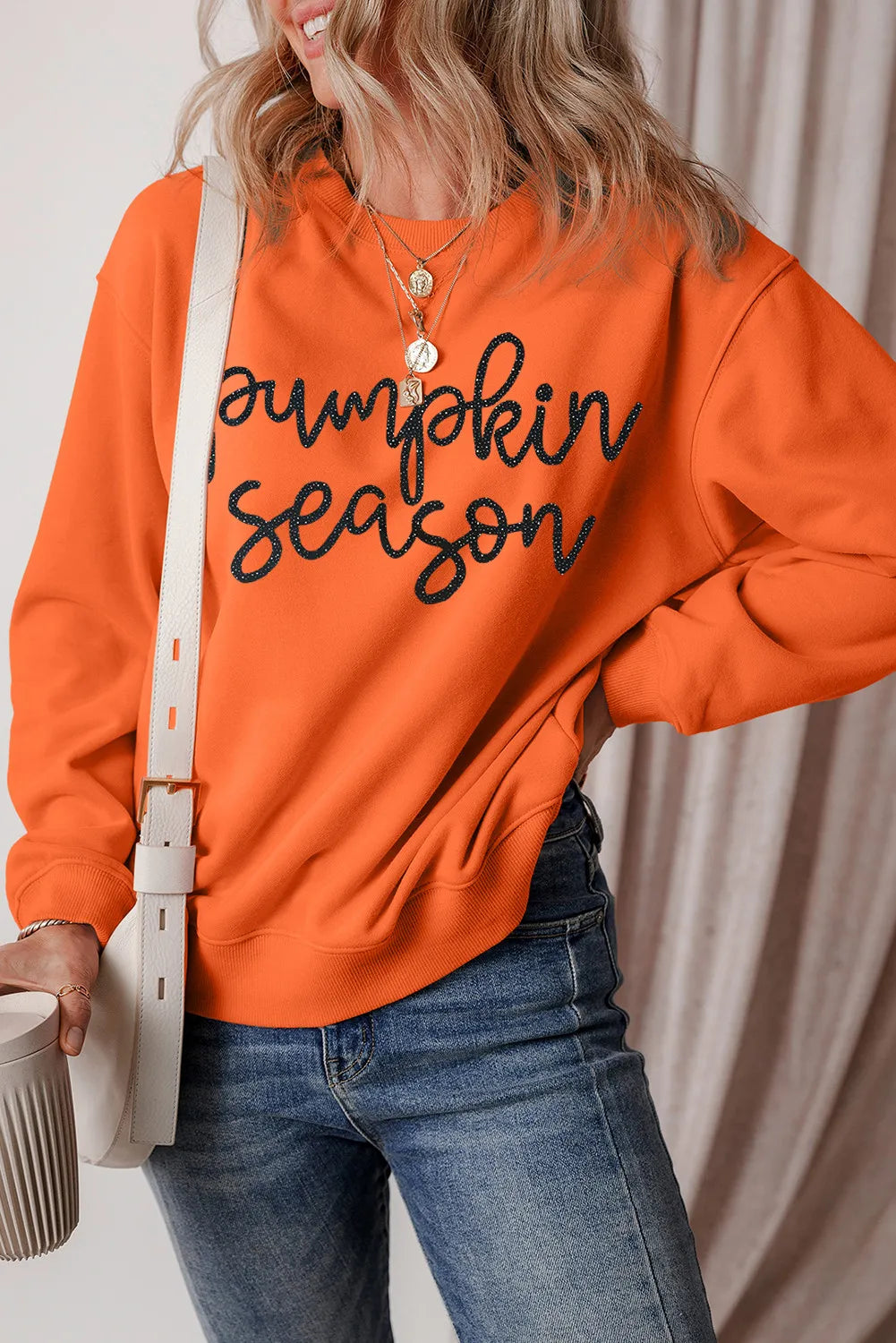 Letter Round Neck Long Sleeve Sweatshirt Hoodie Dress Longline Feminine