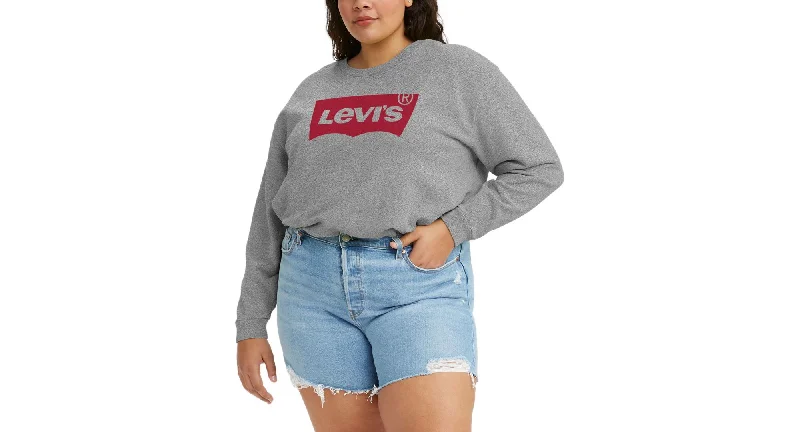 Trendy Plus Size Logo Sweatshirt Hoodie with Hem Drawcord Adjustable Customizable