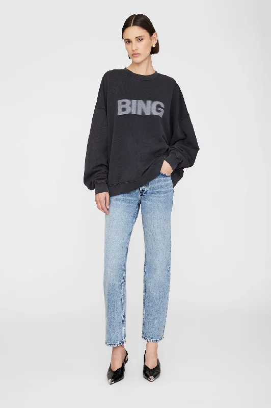 Miles Sweatshirt Blur - Black Hoodie with Distressed Vintage Worn