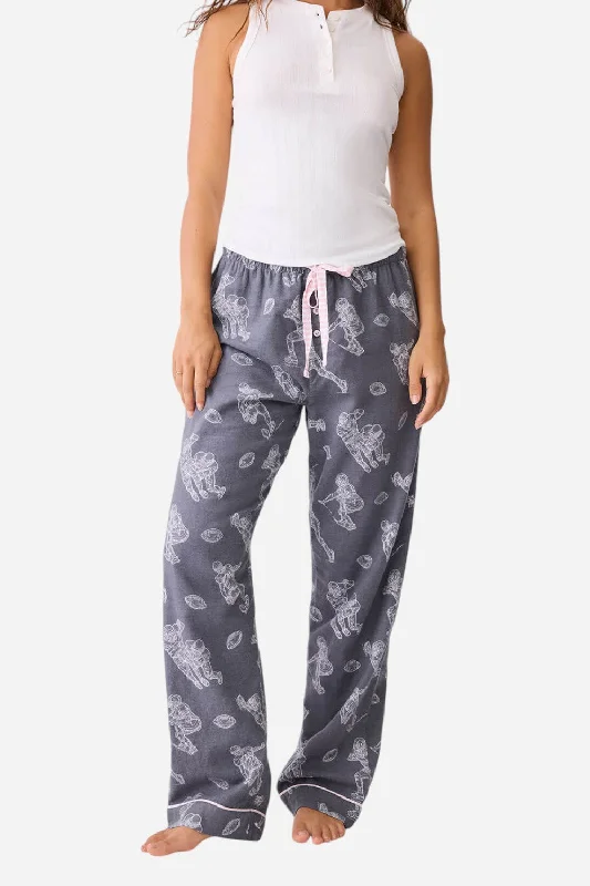 PJ Salvage Game Day Flannel Pants Charcoal Elegant Trouser Pants