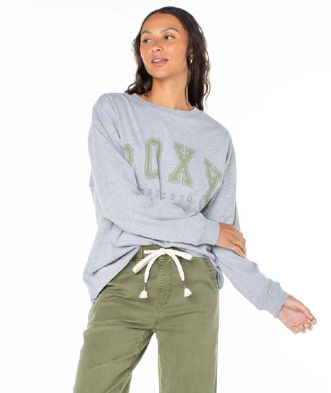 Roxy Collegiate Arch Sweatshirt-Heritage Heather Hoodie with Ribbed Hem Stretchable Secure