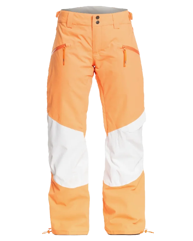 Roxy Women's Chloe Kim Woodrose Technical Snow Pants - Mock Orange Chic Black Leggings