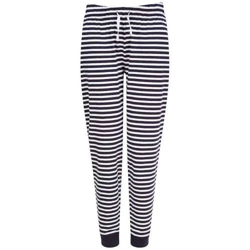 SF Womens/Ladies Stripe Lounge Pants Fashionable Tapered Leg Pants