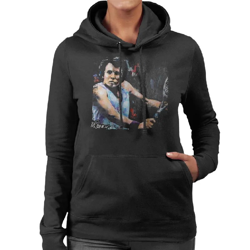 Sidney Maurer Original Portrait Of Billie Jean King Women's Hooded Sweatshirt Hoodie with Hood Adjustable Protection