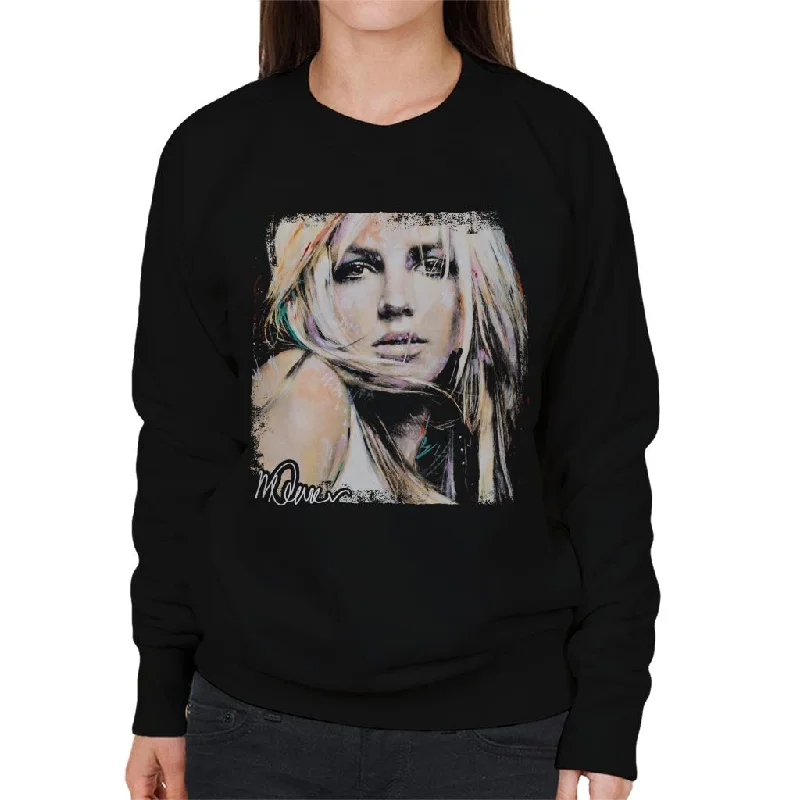 Sidney Maurer Original Portrait Of Britney Spears Women's Sweatshirt Hoodie with Hood Adjustable Protection