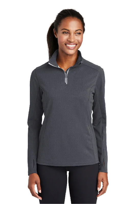 Sport-Tek Womens Sport-Wick Moisture Wicking 1/4 Zip Sweatshirt - Iron Grey Hoodie Crop Top Short Trendy