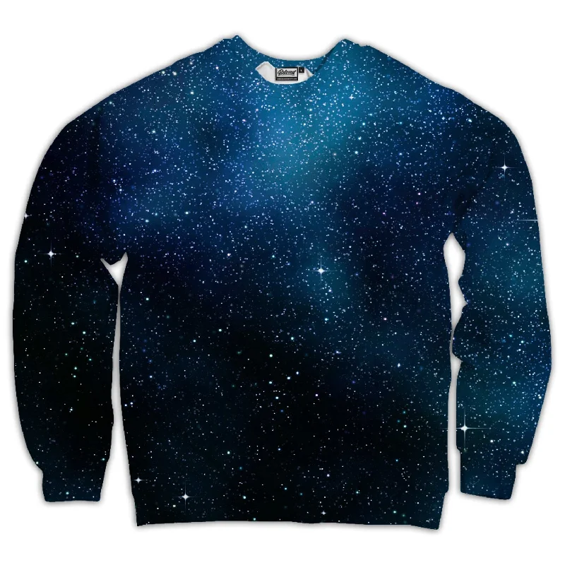 Starry Starry Night Unisex Sweatshirt Hoodie with Puffed Sleeves Voluminous Trendy