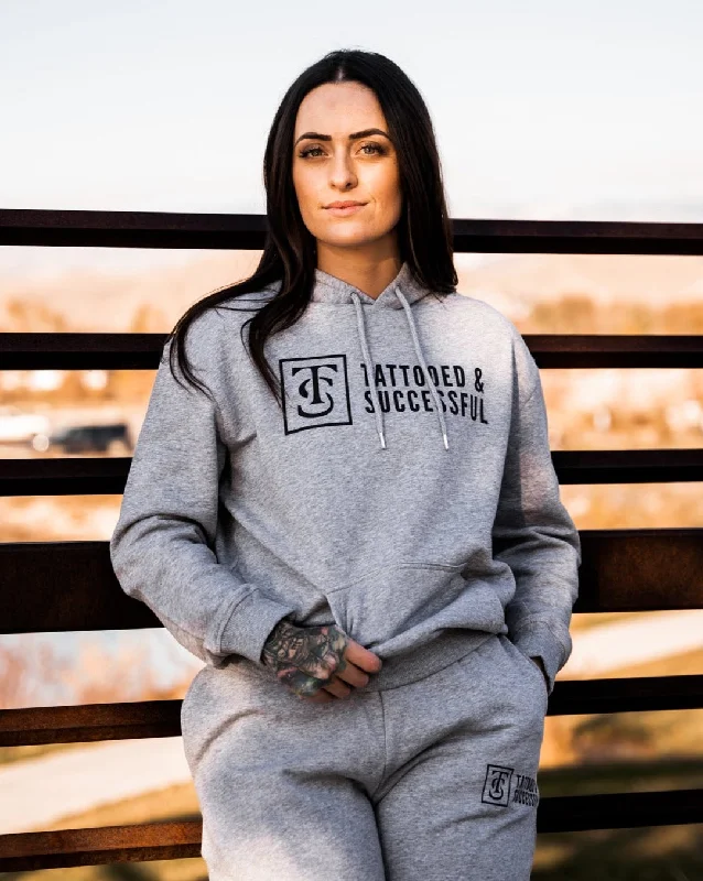 Women's Core Hoodie - Athletic Heather Hoodie with Rolled Sleeves Casual Relaxed