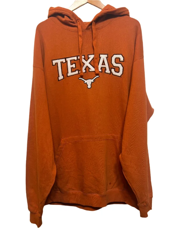 Texas Mens Orange Hoodie (Size XL) Hoodie with Half-Zip Sporty Casual