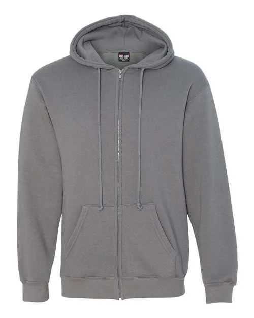 Bayside USA-Made Full-Zip Hooded Sweatshirt 900 Hoodie with Hem Lace Feminine Delicate