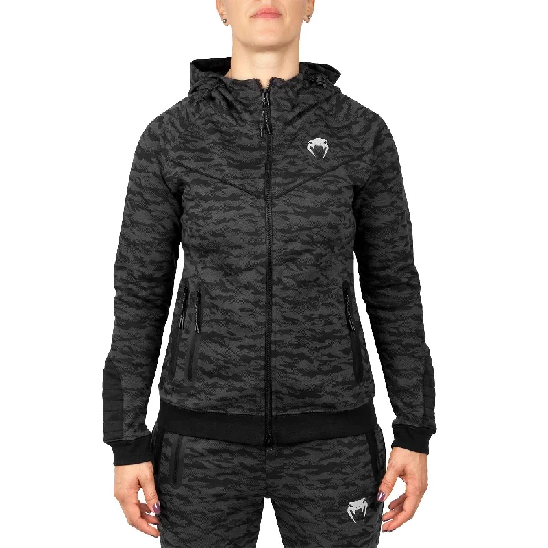 Venum Laser Hoodie - For Women - Dark Camo - Exclusive Hoodie with Half-Zip Sporty Casual